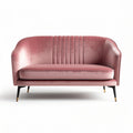 Canapé deux places en velours rose dimensions 150 x 80 x 75cm