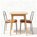 Table à manger en bois avec chaises en cuir synthétique 80 x 60 x 75cm