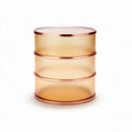 Boîte de rangement empilable en verre transparent 20 x 20 x 30 cm couleur ambre