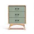 Commode en bois de hêtre avec trois tiroirs vert clair 40 x 30 x 60cm