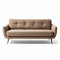 Canapé en tissu beige 180 x 80 x 75cm pour salon moderne avec piètement métallisé